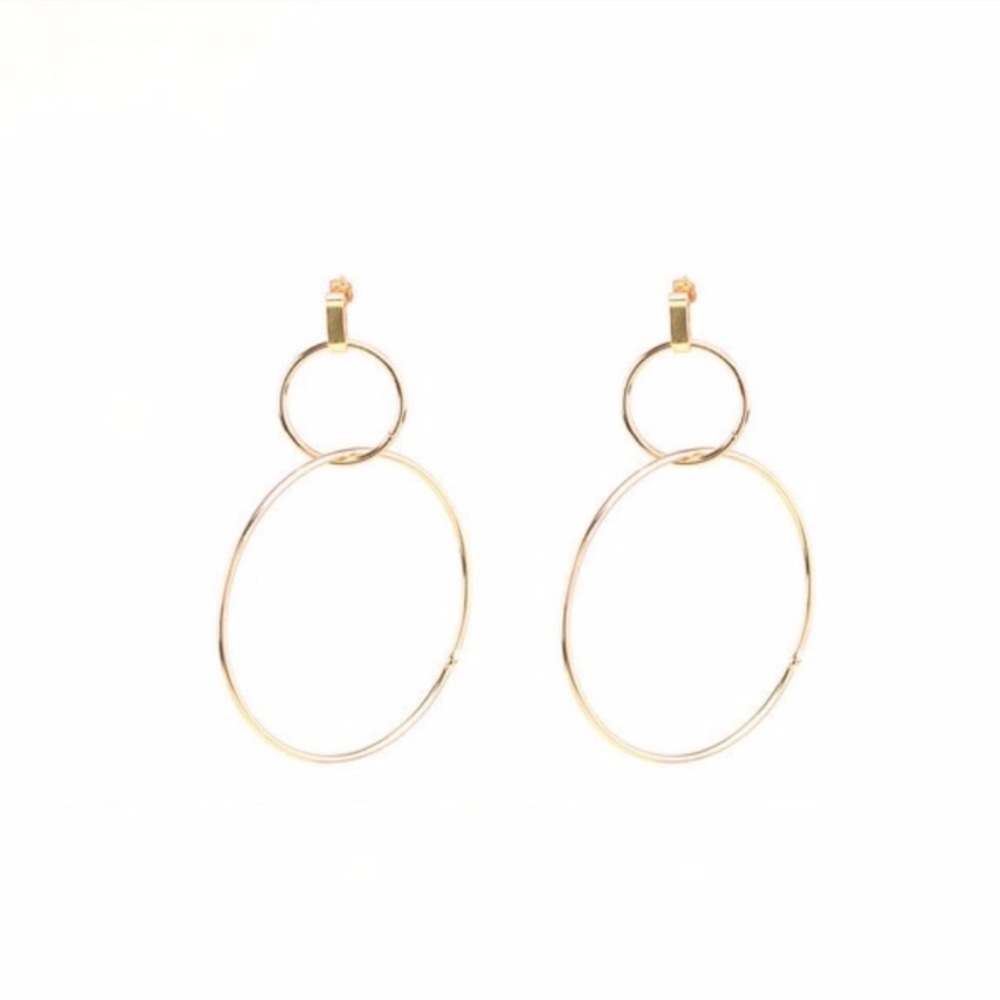 ✨ Gold Hoop Drop Earrings ✨ - Picture 2 of 6